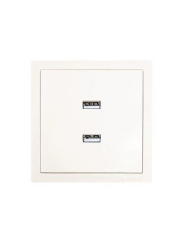 Розетка 2-мест. USB разъем СП ZIMA IP20 слон. кость LEZARD 704-9088-192