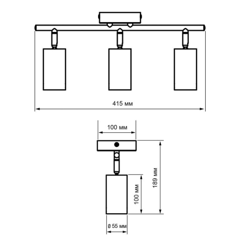 Светильник PCL-0403 3xGU10 IP20 230В WH настен./потолочн. декор. под лампу JazzWay 5066663