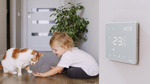 Термостат программируемый ArtGallery 16А с Wi-Fi для электрич. теплого пола моноблочный бел. SE GAL000138