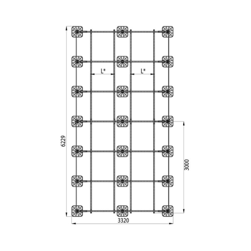 Конструкция опорная для установки оборудования TECHNORAPTOR FOOT 3000х6000 тип 1 KM-TR-F-SSEI-3000-6000-1 КМ TR0058