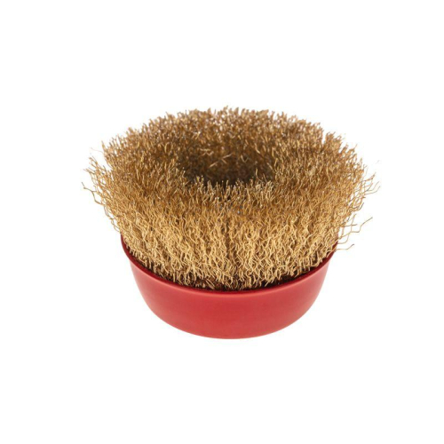 Щетка чашечная для УШМ витая латунированная проволока 75мм М14 Kranz KR-91-1212