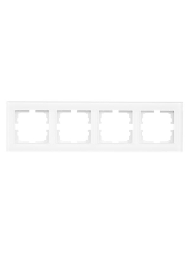 Рамка 4-местн. гориз. VESNA стекло бел. LEZARD 742-5480-149