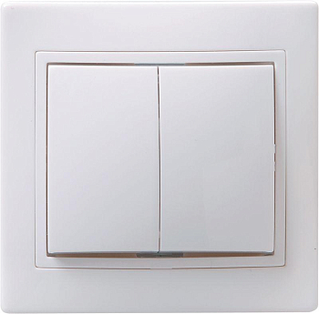 Выключатель 2-кл. 1п СП Кварта 10А IP20 ВС10-2-0-КБ керамич. осн. бел. IEK EVK20-K01-10-K