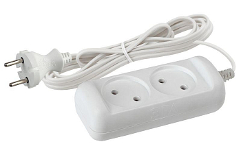 Удлинитель 2х5м без заземл. 6А IP20 1300Вт UX-2-5m ШВВП 2х0.75 ЭРА Б0023149