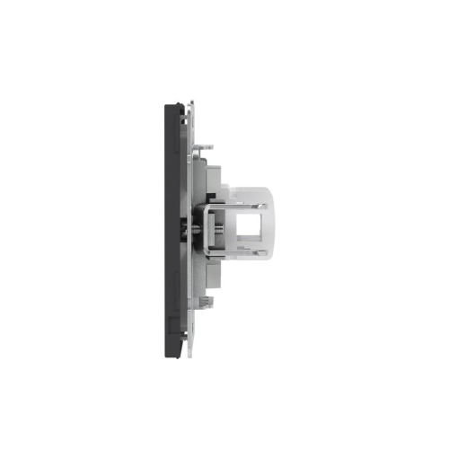 Розетка компьютерная 2-м KANT RJ45 кат.6A без шторки черн. уголь DKC 7012674
