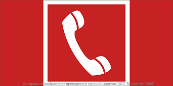 Знак безопасности BL-3517.F05 "Телефон для использования при пожаре" Белый свет a20087