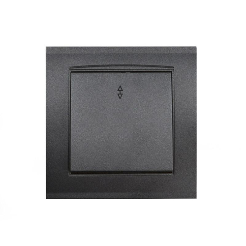 Переключатель проходной 1-кл. СП Бриллиант 10А IP20 в сборе графит Universal 7947373-Gr