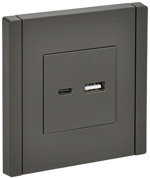 Розетка USB A+C 3.1А FORTE&PIANO FP350 сер. IEK FP-U22-D31-K03