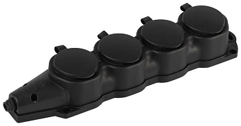 Колодка ЭРА KX-4e-B-IP44 каучуковая с заземлением 4 розетки 16A IP44 черн. Эра Б0068394