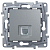 Розетка телефонная 1-м СП Etika RJ11 механизм алюм. Leg 672440