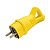 Вилка электрическая 1ф 16А 250В IP44 однофазная с ушком каучук желт. Universal 3080