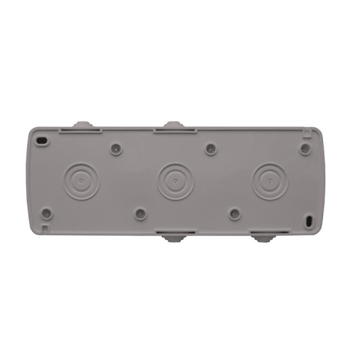 Блок ОП Клио 2-кл. выкл. 10А + розетка 2-м 16А 250В с заземл. с прозр. крышкой сер. Universal К2240-Gr