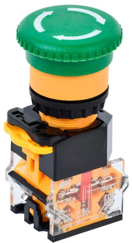 Кнопка "Грибок" D8-11ZS d22мм 1з+1р поворотн. с фиксацией зел. IEK BBG30-11ZS-3-23-K06