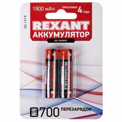 Аккумулятор AA 1.2В 1900мА.ч (блист.2шт) Rexant 30-1419