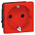 Розетка 1-м СП 2мод. Mosaic 16А IP20 с заземл. немецк. стандарт механизм красн. Leg 077218