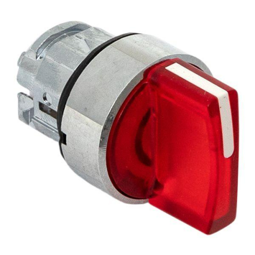 Механизм переключателя исполнительный ХB4 красн. на 3 положения возвратный без фиксации с подсветкой с короткой ручк IP65 EKF XB4BD3L-R-65