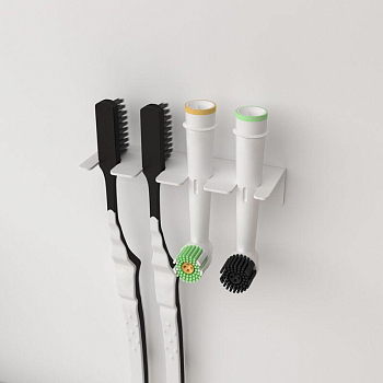 Держатель для хранения зубных щеток и насадок монтаж без сверления бел. Rexant 38-0696