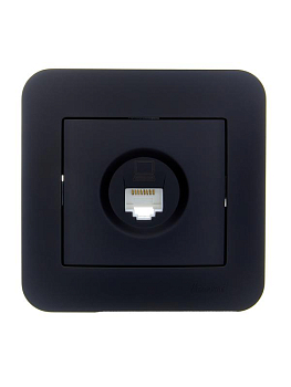 Розетка компьютерная 1-м СП ASTI IP20 RJ45 в сборе Cat 5e черн. бархат LEZARD 7081-4242-139