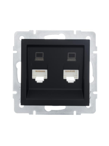 Розетка компьютерная 2-м СП Vesna механизм черн. бархат LEZARD 742-4288-141