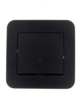 Кнопка звонка 1-кл.СП ASTI 10А IP20 в сборе черн. бархат LEZARD 7081-4242-103