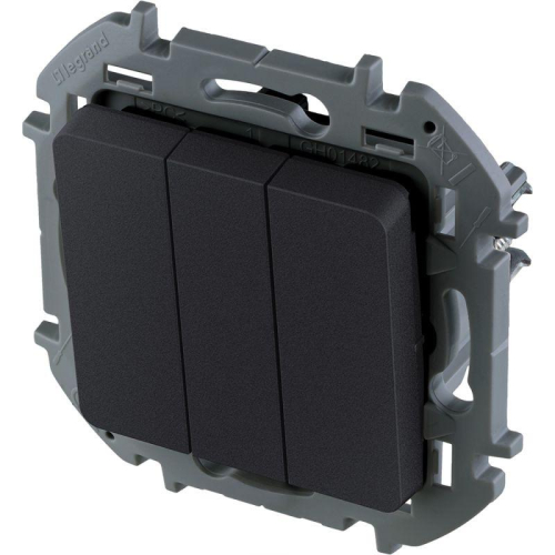 Выключатель 3-кл. Inspiria 250В 10AX антрацит Leg 673643