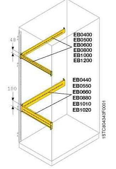 Профиль L=800 H=48 для монтажа аксессуаров (уп.2шт) ABB EB0800