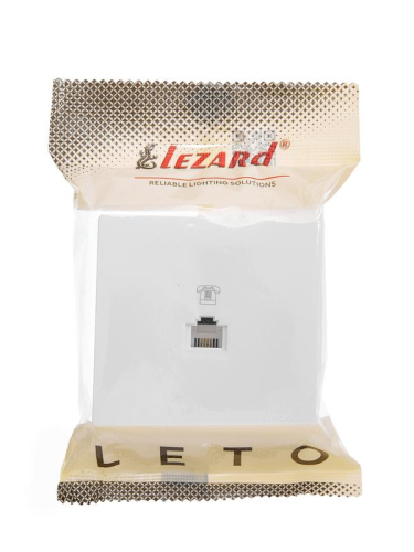 Розетка телефонная 1-м ОП LETO бел. LEZARD 752-0200-137