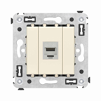Розетка компьютерная 1-м СП Avanti "Ванильная дымка" RJ45 кат.6A без шторок экранир. механизм DKC 4405773
