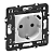 Розетка 2К+3 с USB-C Mosaic немец. стандарт с суппортом бел. Leg 077271L