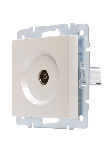 Розетка телевизионная проходная TV 1-м СП Vesna механизм жемчуж./бел. перламутр LEZARD 742-3088-129