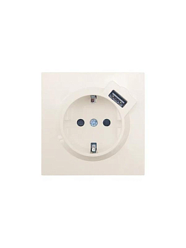 Розетка 1-мест. с/з+USB разъем СП ZIMA IP20 слон. кость LEZARD 704-9088-181