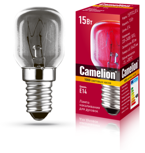 Лампа накаливания MIC 15/PT/CL/E14 для духовок Camelion 12979