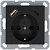 Розетка Shuko 16А с заземл. защ. шторки с 2-мя заряд. устройствами USB тип A+C 25Вт механизм антрацит Jasmart G5501USB-25B