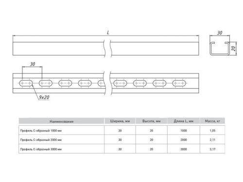 Профиль С-образный L2000 1.5мм HDZ EKF cp2000-HDZ