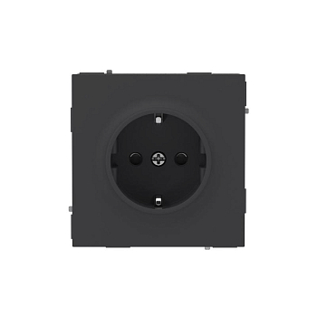 Розетка силовая KANT 2P+E защ. шторки черн. уголь DKC 7012003