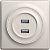 Розетка USB 2-м СП Florence 16А IP20 с подсветкой механизм беж. 1E10351301 OneKeyElectro 2260090