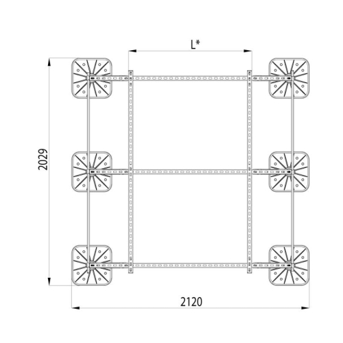 Конструкция опорная для установки оборудования TECHNORAPTOR FOOT 1800х1800 KM-TR-F-SSEI-1800-1800 КМ TR0039
