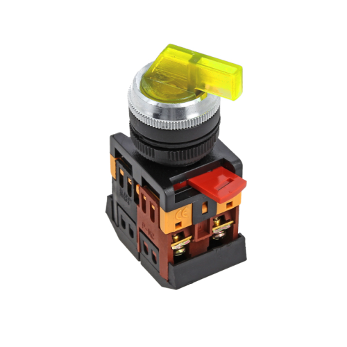 Переключатель ANLC-22 3P желт. с подсветкой 380В NO+NC EKF psw-anlc-3p-o-380