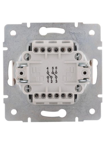 Переключатель проходной 2-кл. СП Rain IP20 механизм бел. LEZARD 703-0288-106