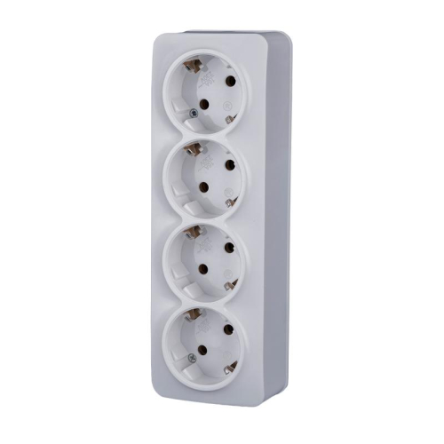 Розетка 4-м ОП Frea 16А IP20 250В с заземл. АБС-пластик бел. TOKOV ELECTRIC TKE-FR-R4Z-C01