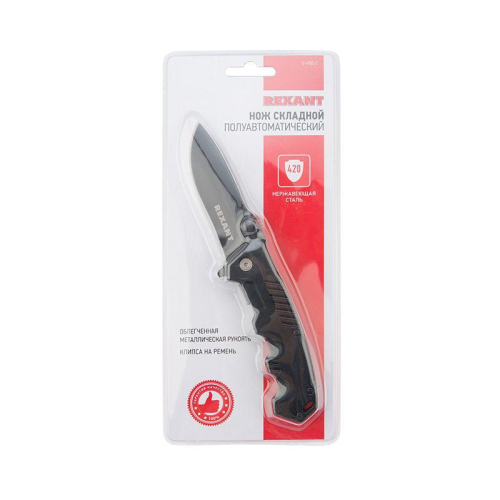 Нож складной полуавтоматический Black Rexant 12-4905-2