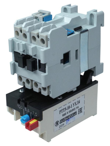 Пускатель электромагнитный ПМ12-010200 УХЛ4 В 10А 380В/50Гц 1НО IP00 нереверсивный с реле РТТ5-10-1 7.0-10.0А Электротехник ET007022
