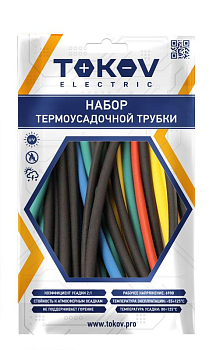 Набор термоусадочной трубки 7 цветов по 3шт (100мм) размер 6/3 TOKOV ELECTRIC TKE-THK-6-0.1-7С