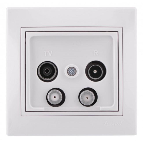 Розетка телевизионная оконечная TV/R/SAT/SAT 2-м Mira с бел. вставкой бел. LEZARD 701-0202-159