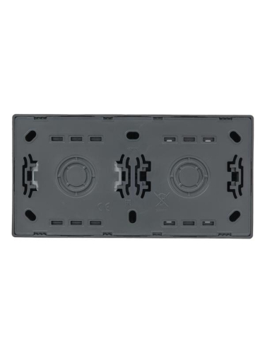 Блок ОП LETO (1-кл. выключатель + 1-м розетка с заземл.) горизонт. графит LEZARD 752-3400-170BAP