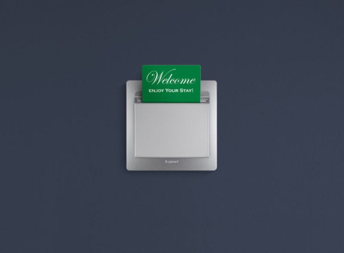 Выключатель карточный 1-кл. СП Etika 2А IP20 с выдержкой времени и подсветкой для гостиничных номеров механизм алюм. IEK 672493