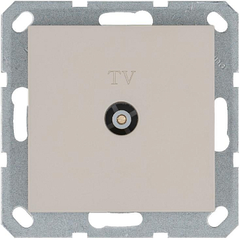 Розетка телевизионная проходная TV Ф9.5мм механизм тауп Jasmart G6002T