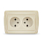 Розетка 2-м СП Маргарита 16А IP20 без заземл. сл.кость (ivory) UNIVersal М0102-I