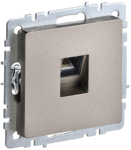 Розетка компьютерная СП RJ45 кат.6 BRITE РК11-БрШ механизм шампань IEK BR-K10-2-K37