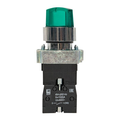 Переключатель BD21 2P с зел. подстветкой 230В NO PROxima EKF xb2-bk21-g-230